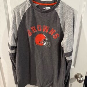 NFL Team Apparel Cleveland Browns Gray and Orange Shirt